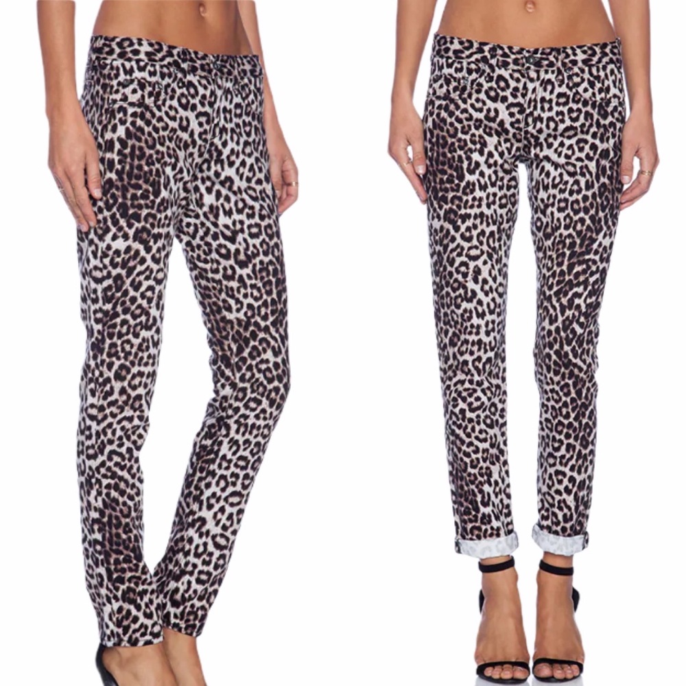 NWOT Rag & Bone Snow Leopard Boyfriend Jeans Size 28